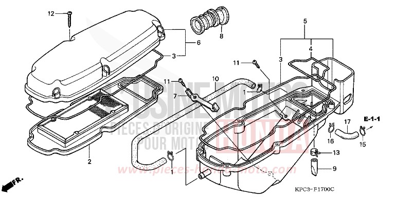 AIR CLEANER (XL125V1/2/3/4/5/6) for Varadero 125 PEARL BREEZY BLUE (PB341) from 2005